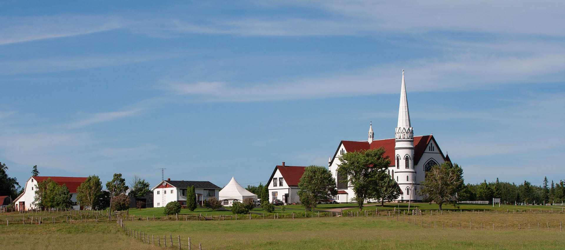 An exterior view of the Roman Catholic church of St. Mary's, Indian River, Prince Edward Island
