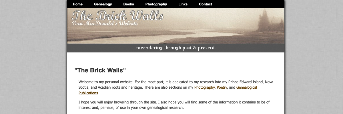 A partial screenshot of the previous iteration of this website